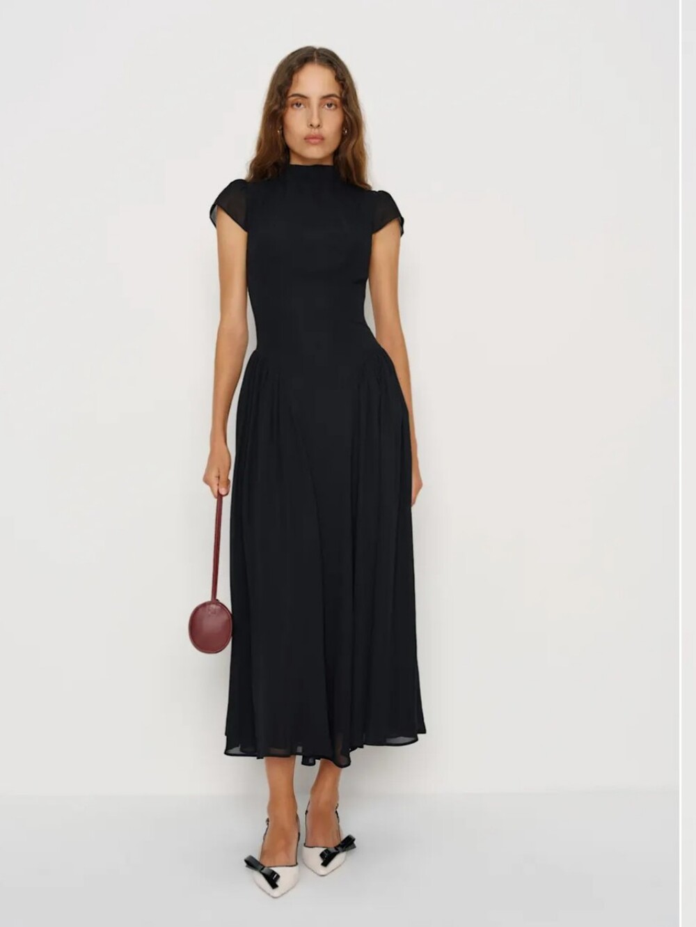 NWT SZ 6 Reformation Maven Dress Black